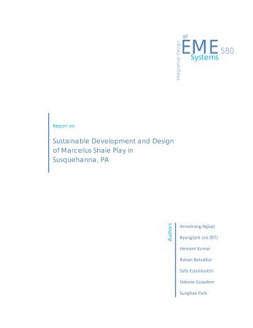 Sustainable Development and Design of Marcellus Shale Play