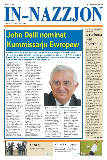 John Dalli nominat Kummissarju Ewropew - MaltaRightNow.com