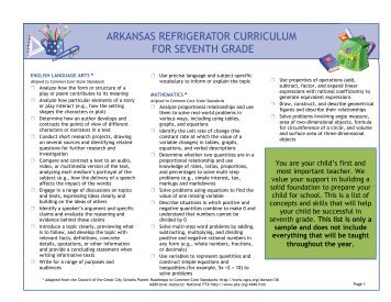 arkansas refrigerator curriculum for seventh grade