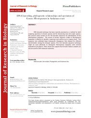 DNA barcoding, phylogenetic relationships and speciation of Genus ...