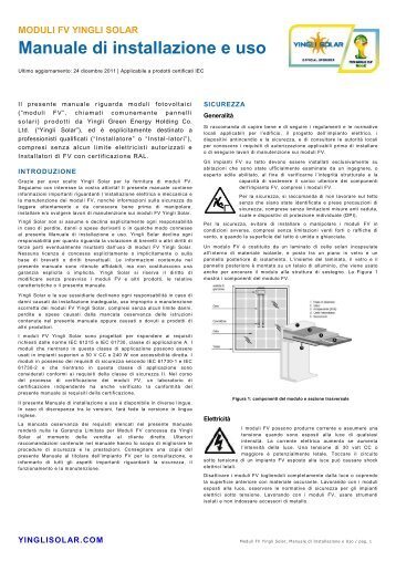 Manuale d'uso e installazione - Yingli Solar