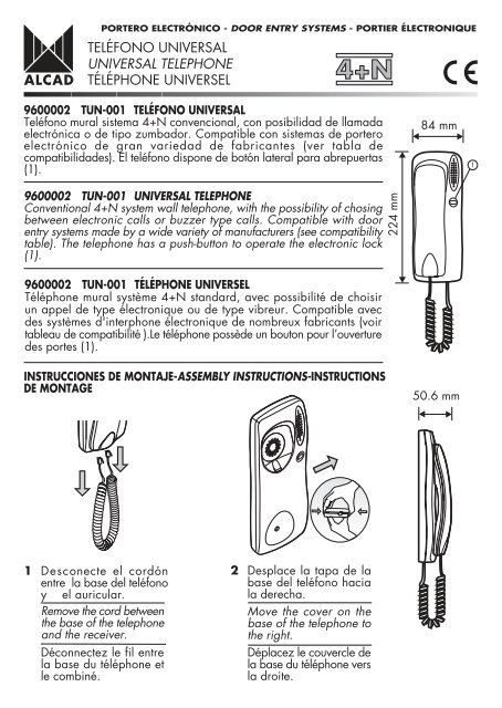 Comelit - Telefonillo universal versión basic 