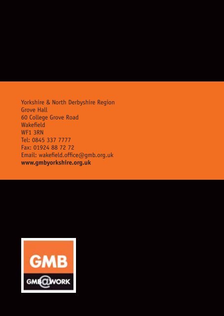 Get organised @ work - GMB Yorkshire and North Derbyshire