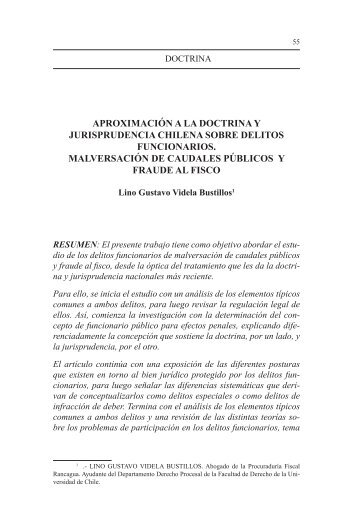 aproximaciÃ³n a la doctrina y jurisprudencia chilena sobre delitos ...