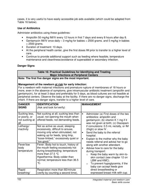 Integrated Maternal and Newborn Care Basic Skills Course ...