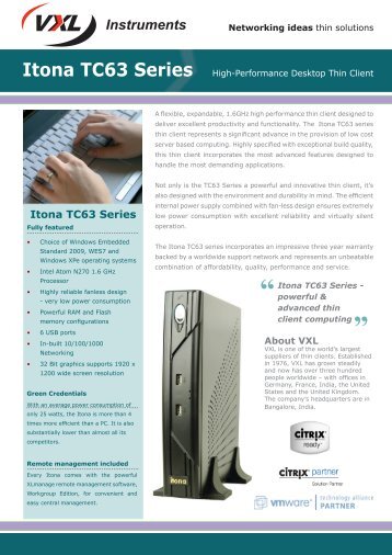 Itona TC63 Series - High performance thin client ... - VXL Instruments