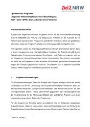 Auswahlkriterien - Ziel2.NRW