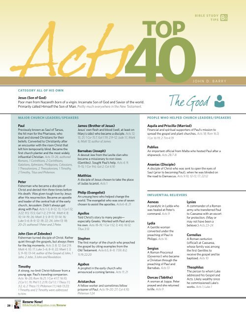 The Acts Top 40 - Bible Study Magazine