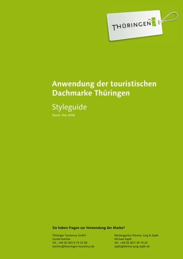 Anwendung der touristischen Dachmarke Thüringen Styleguide