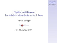 Objekte und Klassen - LSH Marquartstein