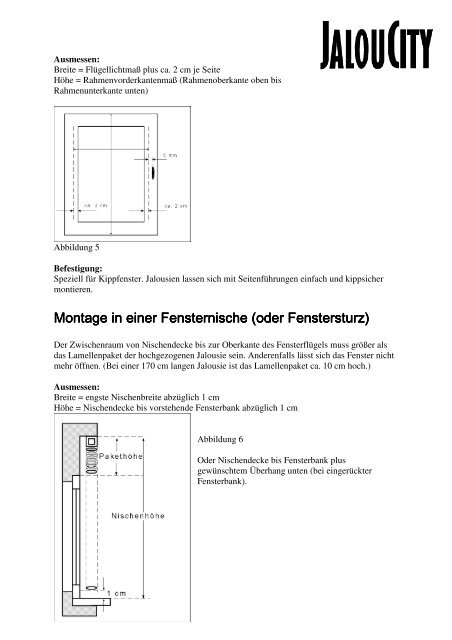 Aufmaß Jalousie - JalouCity
