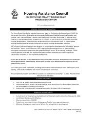 hac green fund capacity building grant application - Housing ...