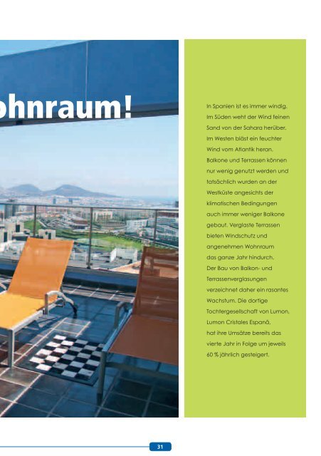 Balkonwelten - Kundenzeitschrift von Lumon - Wernig Stefan GmbH
