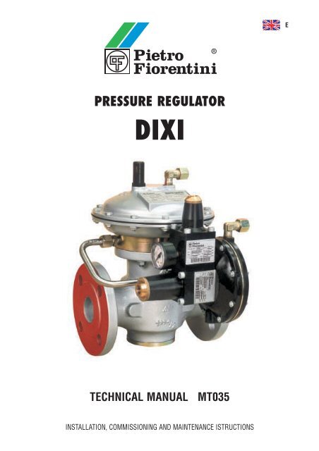 pressure regulator dixi technical manual mt035 - Pietro Fiorentini