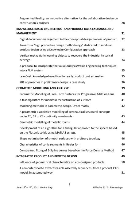 IMProVe 2011 - Proceedings