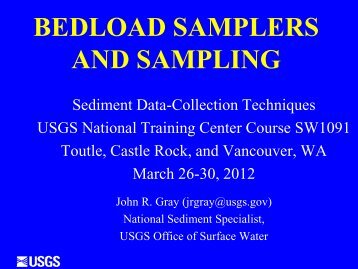 bedload samplers and sampling - USGS Water Resources for Illinois