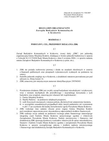 REGULAMIN ORGANIZACYJNY ZarzÄdu BudynkÃ³w Komunalnych ...