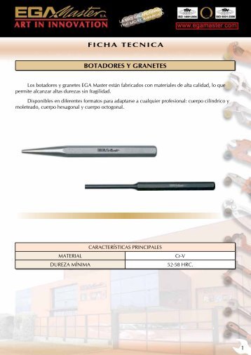 FICHA TECNICA BOTADORES Y GRANETES - Ega Master