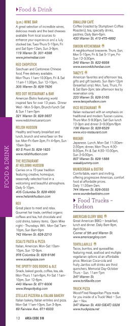 Dining Guide - Columbia County Tourism