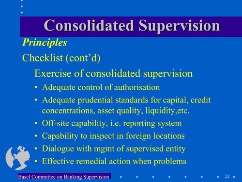 Consolidated Supervision - World Bank