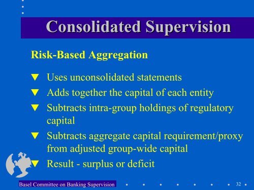 Consolidated Supervision - World Bank