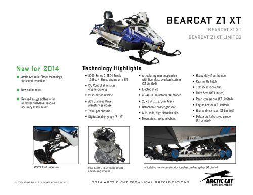 Bearcat Z1 XT Limited Spec Release - Arctic Cat