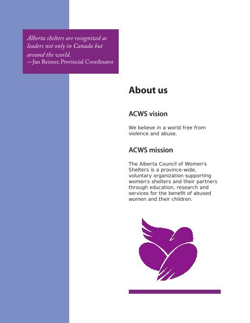 2008-2009 Annual Report - Alberta Council of Women's Shelters