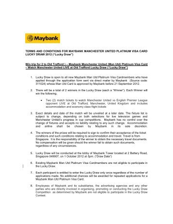 TERMS AND CONDITIONS FOR MAYBANK eVibes LUCKY DRAW ...