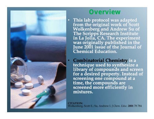 Combinatorial Chemistry and Drug Discovery Lab Jasmine ... - haspi