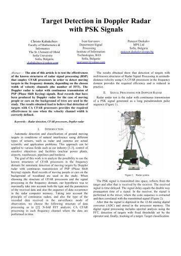 Target Detection in Doppler Radar with PSK Signals - Institute of ...