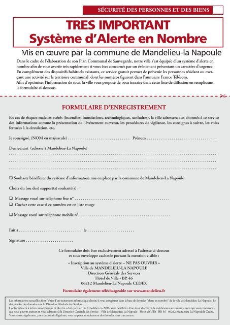 MLN Magazine de janvier 2012 - Mandelieu La Napoule
