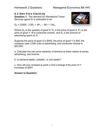 managerial economics homework answers managerial economics homework answers