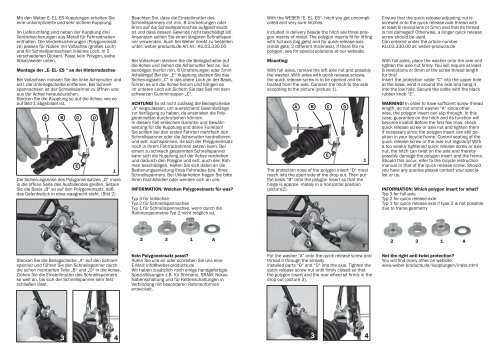 Kupplung E, EL, ES Ã¢Â€Â“ Montageanleitung (PDF) - Weber Products