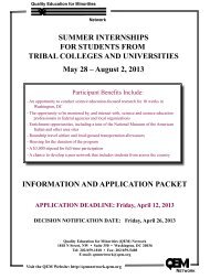 SUMMER INTERNSHIPS FOR STUDENTS FROM ... - (QEM) Network