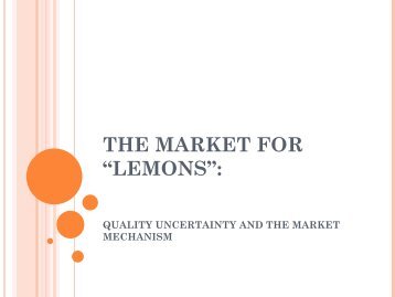 quality uncertainty and the market mechanism - Manel Antelo