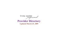 Provider Directory - Linda Seidel Professional