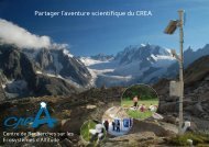Partager l'aventure scientifique du CREA