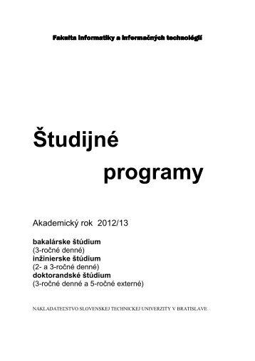 Å¡tudijnÃ© programy pre ak. rok 2012/13 - FIIT STU