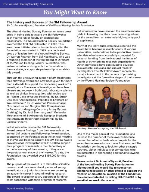 Wound Healing Society Newsletter Volume 3 Issue 2