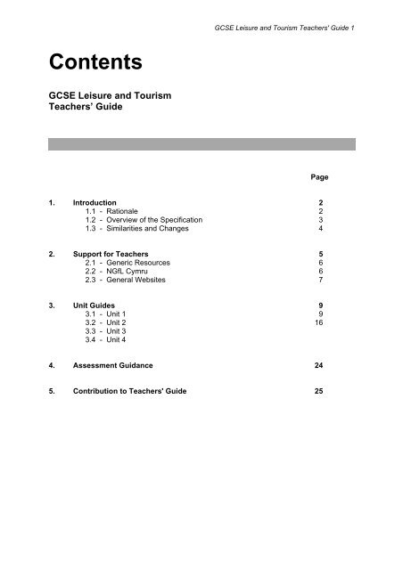 Leisure & Tourism Teachers Guide - WJEC