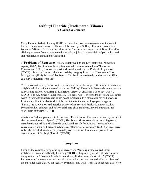 Sulfuryl Fluoride Trade Name Vikane