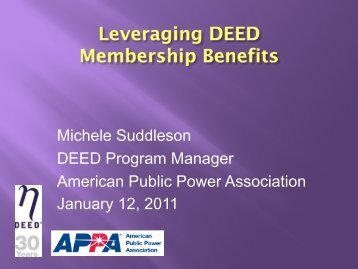 Michele Suddleson Presentation - American Public Power Association