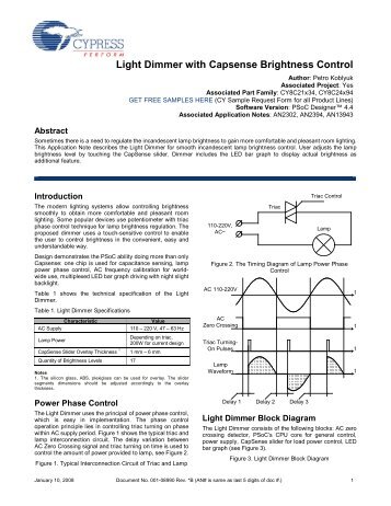 Light Dimmer with Capsense Brightness Control