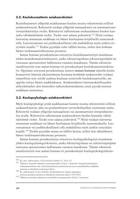 Julkisuus ja tietosuoja opetustoimessa (pdf) - Opetushallitus