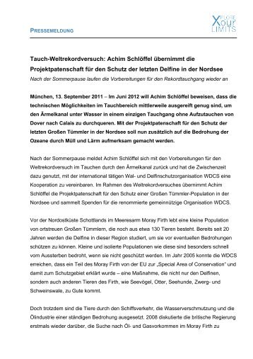 Tauch-Weltrekordversuch: Achim Schlöffel übernimmt die ...