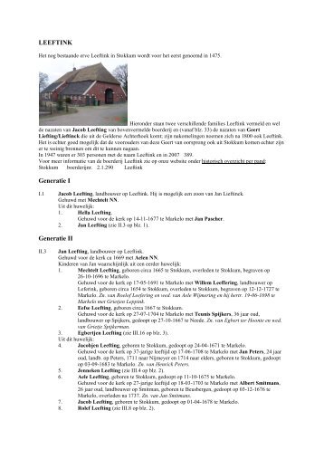 LEEFTINK Generatie I Generatie II Generatie III - De Hofmarken