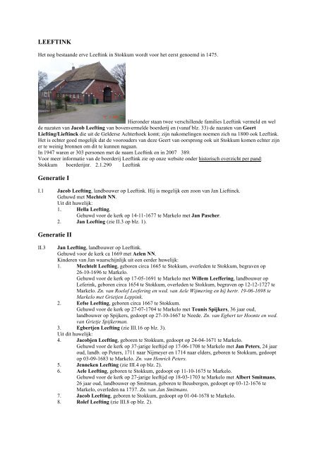 LEEFTINK Generatie I Generatie II Generatie III - De Hofmarken