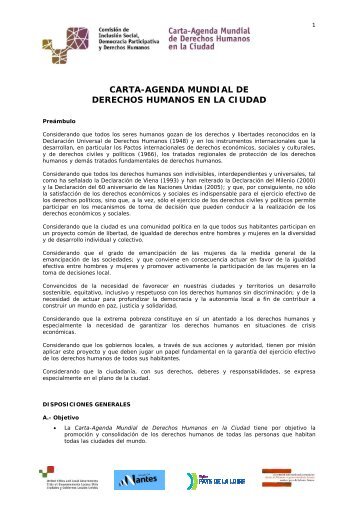 carta-agenda mundial de derechos humanos en la ciudad - FEMP