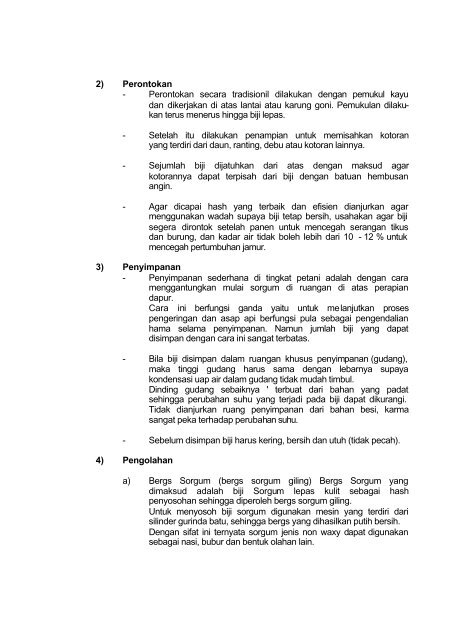 Teknologi budidaya sorgum - Pustaka Deptan - Departemen Pertanian