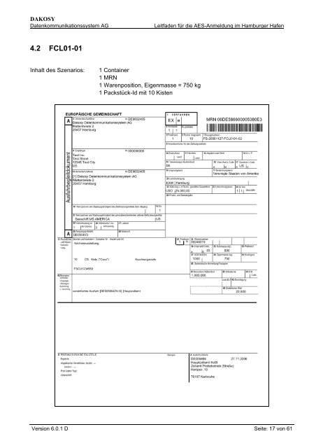 Leitfaden fÃ¼r die Eingabe der MRN in HDS und GM01 - DAKOSY ...